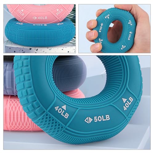 MAGICLULU Hand Grip Strengthener Ring Set with Tire Texture, Silicone Forearm and Finger Workout Trainer, 3 Resistance Levels (30-40-50lb) for Fitness, Stress Relief, and Wrist Exercise
