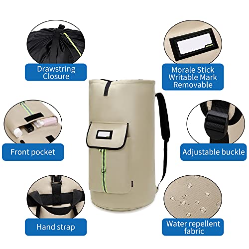 laundry bag backpack,extra-large heavy duty laundry bags,laundry backpack for college students,drawstring closure (Khaki laundry bag) - color: Khaki Laundry Bag
