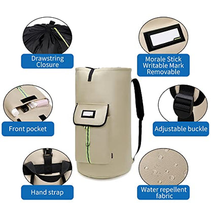 laundry bag backpack,extra-large heavy duty laundry bags,laundry backpack for college students,drawstring closure (Khaki laundry bag) - color: Khaki Laundry Bag