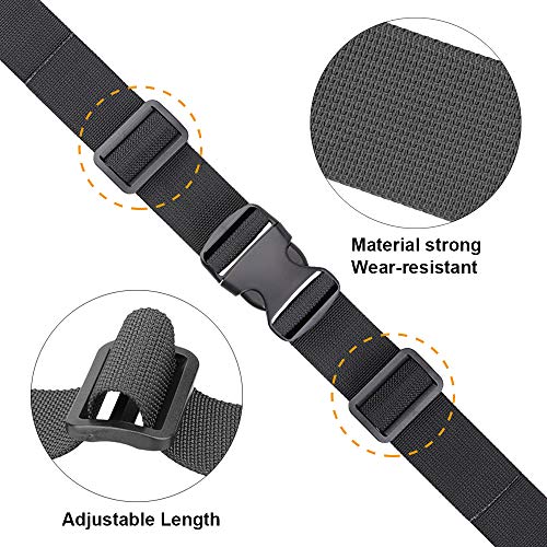 MAGARROW 65" 1.5" Utility Straps with Buckle Adjustable, 4-Pack (Black (4-PCS)) - color: Black, size: 1.5 in x 5.4 ft