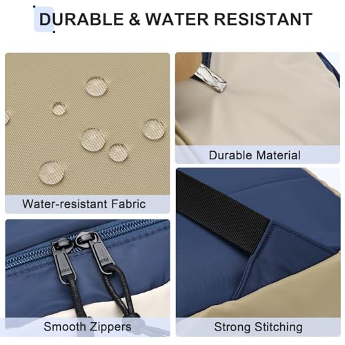 VX VONXURY Backpack for Men Women, Lightweight Kids School Bag, Classic Basic Laptop Bookbag for College Work Travel Hiking - color: Navy Khaki