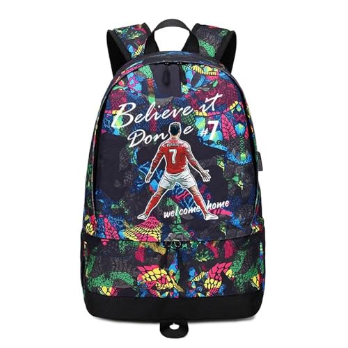 Soccer Player 7 Ball Storage Backpack Sports Equipment Depositary Multifunctional Bag For Men Women - color: Red - 4