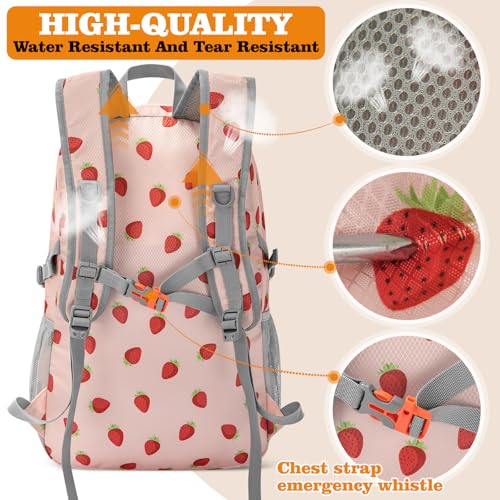 ZOMAKE Lightweight Packable Backpack 30L, Foldable Hiking Backpacks Water Resistant Compact Folding Daypack for Travel(Strawberry print) - color: Strawberry Print