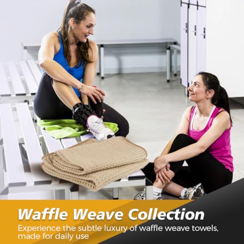 HOMEXCEL 4 Pack Gym Towels, Microfiber Yoga Towels for Bathroom, Ultra Soft, Highly Absorbent and Quick Dry Towel for Gym, Shower, Fitness, Spa 15 x 25 Inch - color: Brown