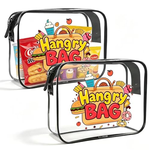 Clear Toiletry Bag, 2 Pack TSA Approved Travel Toiletry Bag Carry on Travel Accessories Bag for Women Men, Carry on Airport Airline Cosmetic Bag (Hangry-2pc) - color: Hangry-2pc