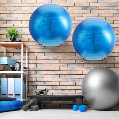 Threan Metal Medicine Ball Rack Wall Mounted 16.6'' Large Yoga Storage Ball Rack Thickened Black Sport Exercise Equipment Holder for Home Gyms Studios Space