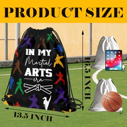 Lightweight Drawstring Sport Bag, Martial Arts Bag - In My Martial Arts Era, Inspiring Quote Drawstring Backpack, Water-Resistant Cinch Bags for Gym, Sport, Training, Practical Bags for Women Men 030