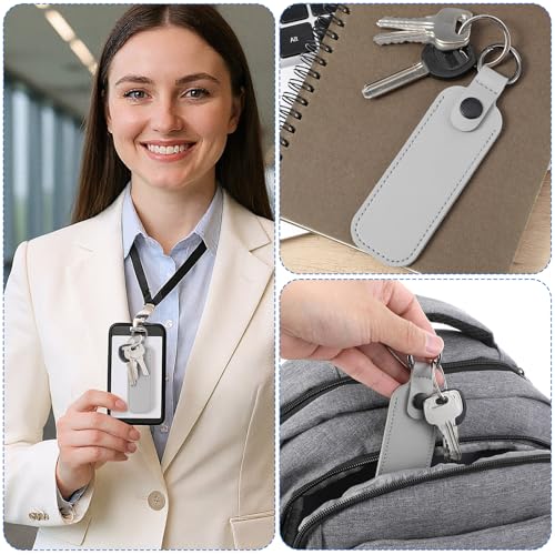 Ymapinc 1Pcs Leather USB Flash Drive Holder, PU Storage Case, Portable Carrying Pouch with Keychain for Travel - Gray - color: gray