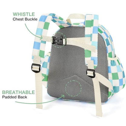 STEAMEDBUN Toddler Backpack Boys Girls 2-4, Preschool Daycare Backpack -12inch - color: Green Checkerboard, size: Mini-12"H(not fit folder)