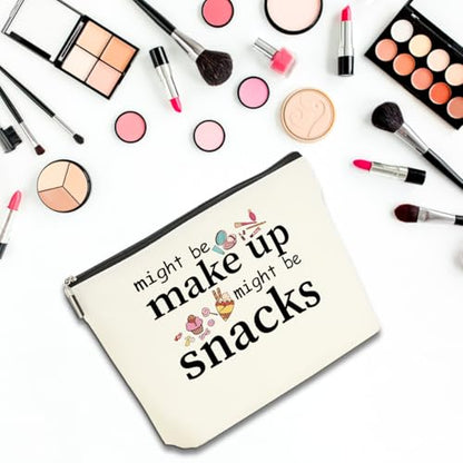 4 PCS Friend Gifts for Women Makeup Bag, Snack Bags, Funny Gifts Cosmetic Bags, Sister Birthday Christmas Graduation Friendship Gift for Daughter from Mom - might be makeup might be snacks - color: Multicolor 0094