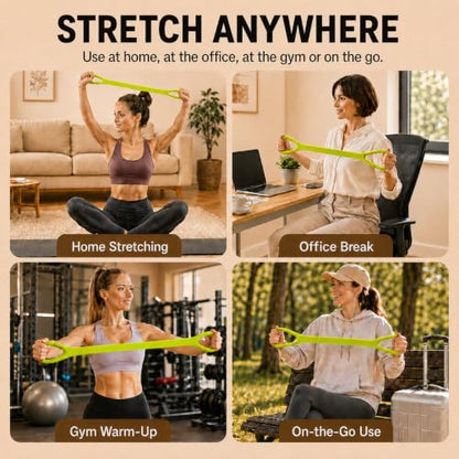 Figure 8 Resistance Bands with Handles, Resistance Bands for Arms, Back & Shoulder Training, Exercise Equipment for Yoga, Pilates & Stretching, Portable Home Gym Equipment - color: Yellow