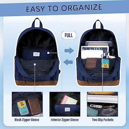Chase Chic School Backpack for Men Women,Water Resistant Bookbag/Schoolbag/Daypack for Teen Boys Girls High School,College,Work,Travel Blue - color: Blue