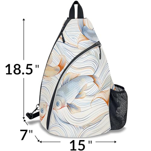 Pickleball Bag for Women Men Adjustable Crossbody Sling Backpack Hold Pickleball Paddle Water Bottle - color: Multicolor 6