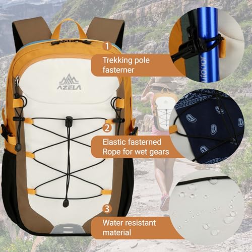 25L Lightweight Backpack for Cycling or Hiking, Hydration Pack Water Resistant,Climbing Backpack for Men Women (Khaki) - color: Khaki