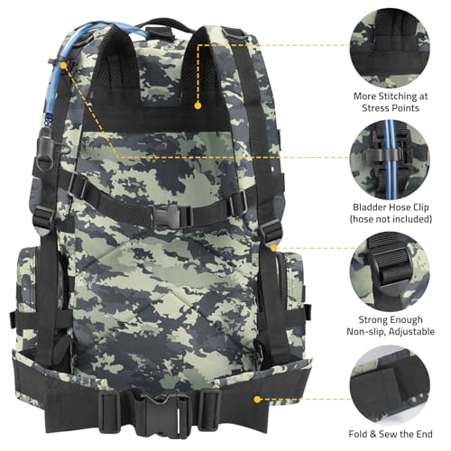 CVLIFE Tactical Backpack Military Army Rucksack for Men Women 60L Large Survival 3 Day Bug Out Pack Detachable Molle Bag (Shadowstand) - color: Shadowstand