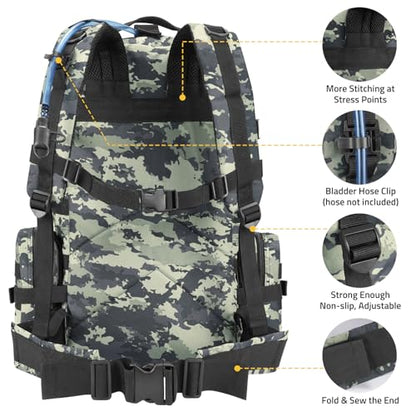 CVLIFE Tactical Backpack Military Army Rucksack for Men Women 60L Large Survival 3 Day Bug Out Pack Detachable Molle Bag (Shadowstand) - color: Shadowstand