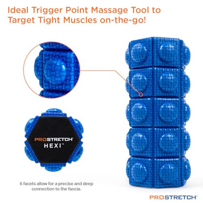 ProStretch Hexi Mini Travel Textured Foam Roller for Deep Tissue Muscle Massage and Myofascial Trigger Point Release