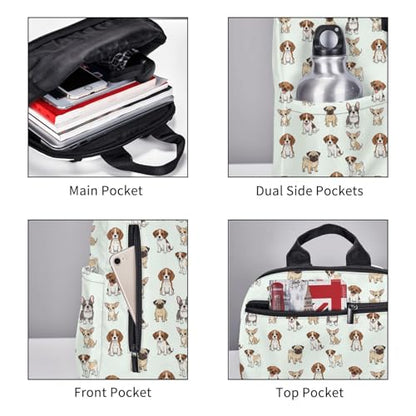 Casual Travel Rucksack Cute Dog Pet Puppy, Self-Standing, Mesh Side Pockets, for Cycling & Weekends - color: Picture (1188)