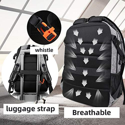 FENGDONG Large Laptop Backpack 17.3 inch Durable Waterproof Travel College Backpack Bookbag for Men & Women Business Backpack with USB Charging Port and Headset Port Dark Gray - color: A4-dark Gray