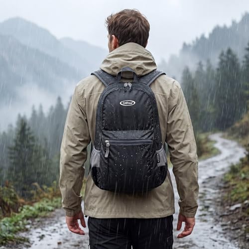 G4Free 20L Lightweight Packable Backpack Travel Hiking Daypack Foldable Backpack for Men Women - color: A-dark Grey
