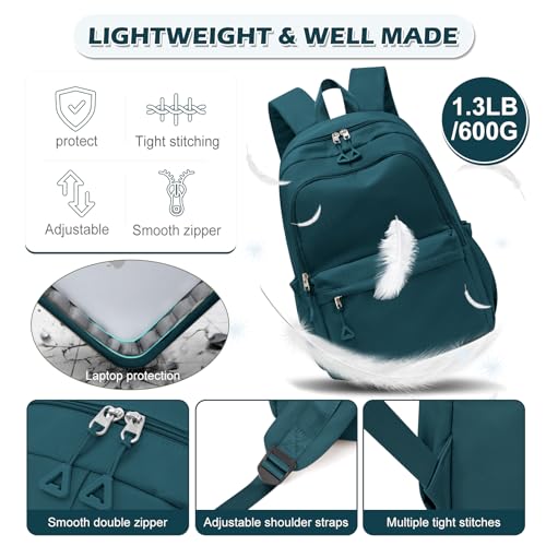 suwasp Casual Laptop Backpack for Women Men Waterproof Lightweight Backpacks Bag 15.6inch Laptop Daypack Large Capacity Backpack, Peacock Blue - color: Peacock Blue