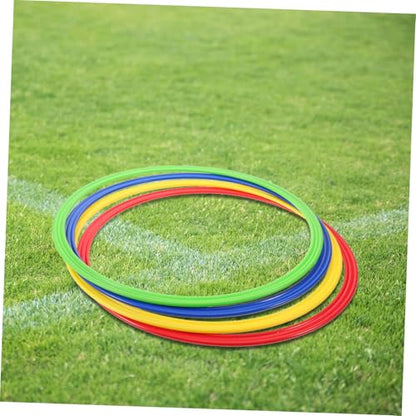 4pcs Soccer Agility Training Rings Sturdy Plastic Sport Rings for Speed and Coordination for Football Players Outdoor Fitness Equipment for Drills and Exercises