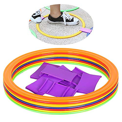 RiToEasysports 10pcs 28cm 38cm Speed Agility Training Rings, with Connection Clips for Soccer Football Basketball Sport Footwork Drills