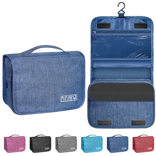 Toiletry Bag Travel Bag with Hanging Hook, Waterproof Capacity Hanging Multifunctional Makeup Bag for Toiletries, Portable Cosmetic Bag Travel Organizer for Women and Men(Navy Blue) - color: B2-Navy Blue