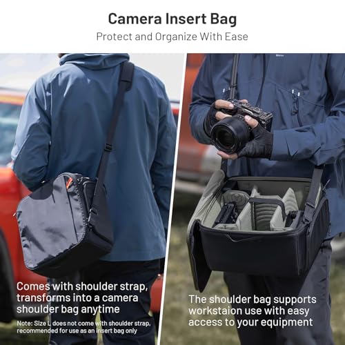 PGYTECH XS Camera Insert Bag, Waterproof Lens Pouch for Photographers and Traveler, Lightweight DSLR/SLR Lens Carring Case with Thicken Partition for Canon/Nikon/Sony/Mirrorless Cameras - size: XS