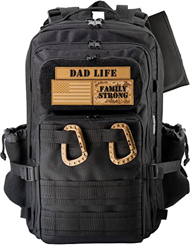 Dad Diaper Bag for Men with Dad Life Patches, Changing Pad