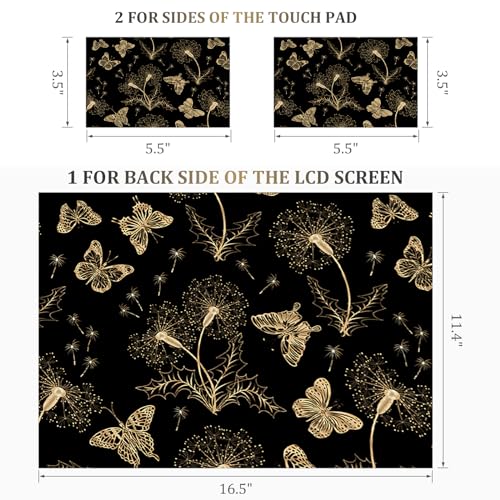 ArtSo Laptop Skin Sticker Decal,16.5 17 17.3inch Laptop Netbook PC Notebook Universal Vinyl Reusable Skin Sticker Cover Personalized Art Case Protector, Golden Butterfly - color: Golden Butterfly