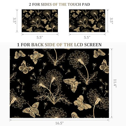 ArtSo Laptop Skin Sticker Decal,16.5 17 17.3inch Laptop Netbook PC Notebook Universal Vinyl Reusable Skin Sticker Cover Personalized Art Case Protector, Golden Butterfly - color: Golden Butterfly