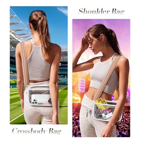 Clear Bag Stadium Approved, Clear Crossbody Bag Purses for women for Concert, Sports, Festivals - color: White-01