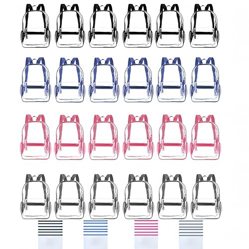 Bulk Pack Clear Backpack Transparent Backpack-1/3/24/48 pack - style: 17‘’stylish Pack