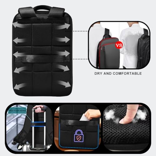 ZINZ Slim and Expandable 15 15.6 16 Inch Laptop Backpack Anti Theft Business Travel Notebook Bag with USB, Multipurpose Large Capacity Daypack for Men & Women,B01RD01 - color: B01rd01