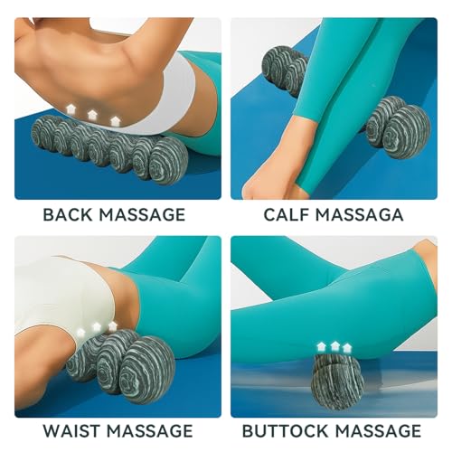 High-Density Foam Roller for Deep Muscle Massage of Legs & Back, Releases Muscle Pain, Pilates Fitness Yoga Pillar （Green Wave） - color: Green