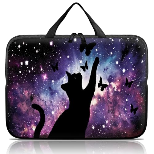 14 15 15.4 15.6 inch Laptop Handle Bag Computer Bag, Pouch Holder Notebook Sleeve Cover Soft Case Compatible for Dell,Lenovo,Toshiba HP, Asus Notebook-Astral Cat - color: Astral Cat
