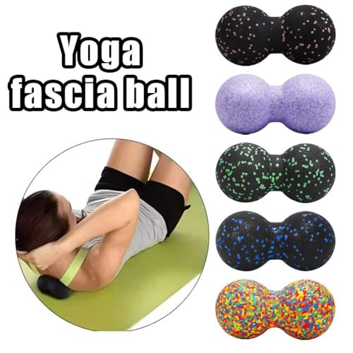 Peanut Massage Ball – Double Lacrosse Massage Ball for Deep Tissue Release, Muscle Pain Relief & Recovery, Spine & Back Massages Tool for Yoga, Gym, Office & Travel (Red) - color: Red