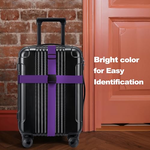 Luggage Straps for Suitcases TSA Approved Travel Belt by Chelmon(Purple) - color: Purple