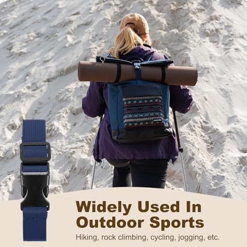 PATIKIL Utility Straps with Quick Release Buckle, (1 Inch x 6 Feet, Dark Blue) (3 Pcs) Adjustable Luggage Polyester Straps Backpack Webbing, Suit for Sleeping Bag/Camping/Hiking - color: Dark Blue, size: 1 Inch x 6 Feet