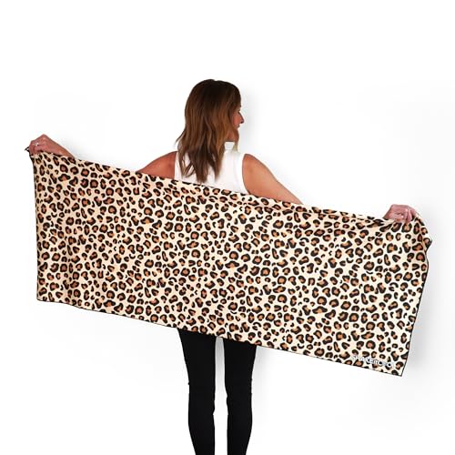 SHAKEitCOOL Large Cooling Shawl - Instant Heat Relief for Outdoor Events - color: Cheetah Print