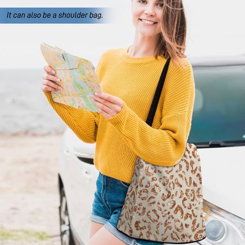 Waterproof Backpack Leopard Print Beige Casual Bags for Women Anti-theft Daypacks Fashion Versatile Bag - color: Leopard Print Beige, size: No Custom