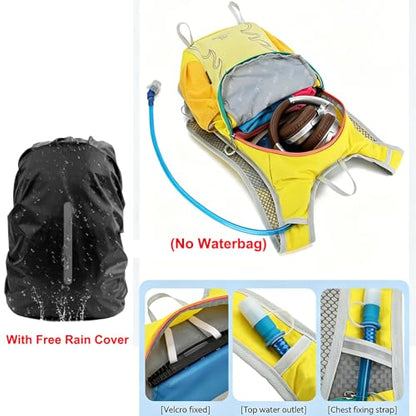 18L Lightweight Hiking Backpack, Breathable Daypack with Rain Cover, Reflective Ultralight Camping Bag for Men Women, Hydration Outlet for Outdoor Travel - color: Lake Blue