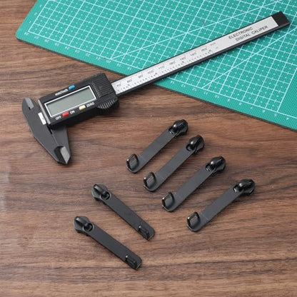6 PCS Luggage Zipper Pull Replacement, Black Luggage Zipper Pulls Single Layer Universal Zippers Repair Kit Alloy Steel Zippers Repair Puller for Women Men Jackets Luggages Bags - color: Black