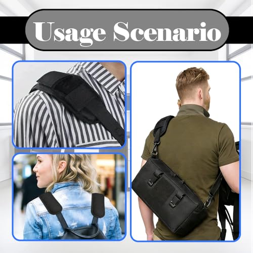 Soft Shoulder Strap Pad, Removable Backpack Strap Pads, Breathable Backpack Shoulder Cushion with Pressure Relief for Duffle Bag Guitar Straps (2 pcs Black)