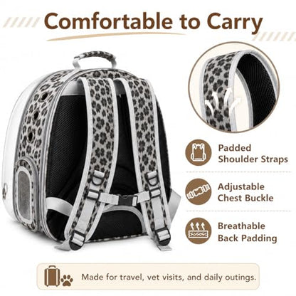 Expandable Cat Carrier Backpack with Bubble Window, Black and White - color: Black and White Animal