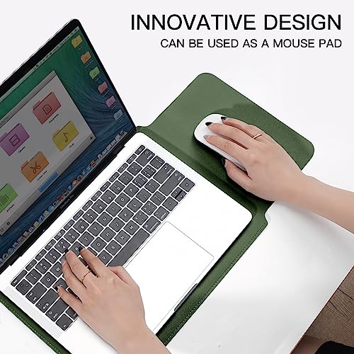 Laptop Sleeve Bag Compatible with MacBook 12 A1534/Air 11 13 M1 A2337/Pro 13 A2338, 11.6-12.3 Acer Chromebook/HP Stream/ASUS/Surface Pro 8/7/6/X/5/4/3, PU Bag with Small Case, Green - color: Green, size: 12-13.3 inch