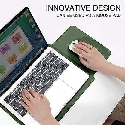 Laptop Sleeve Bag Compatible with MacBook 12 A1534/Air 11 13 M1 A2337/Pro 13 A2338, 11.6-12.3 Acer Chromebook/HP Stream/ASUS/Surface Pro 8/7/6/X/5/4/3, PU Bag with Small Case, Green - color: Green, size: 12-13.3 inch