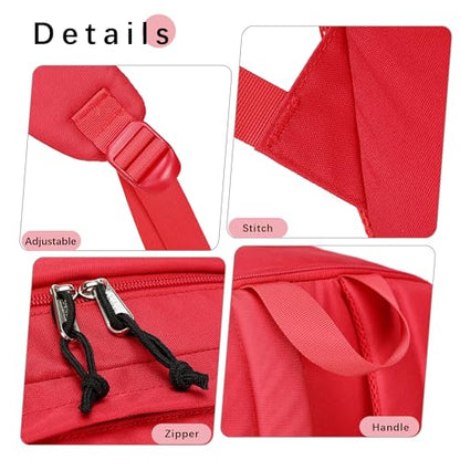 abshoo 32L Backpack for School College Bookbag Middle High School Backpacks Casual Daypack Travel Backpack (Red) - color: Red