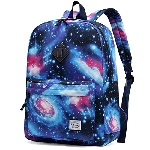 VASCHY Backpack for School, Lightweight Water Resistant Bookbag Casual Daypack for Middle School Teen Boys Girls Blue Galaxy - color: Blue Galaxy